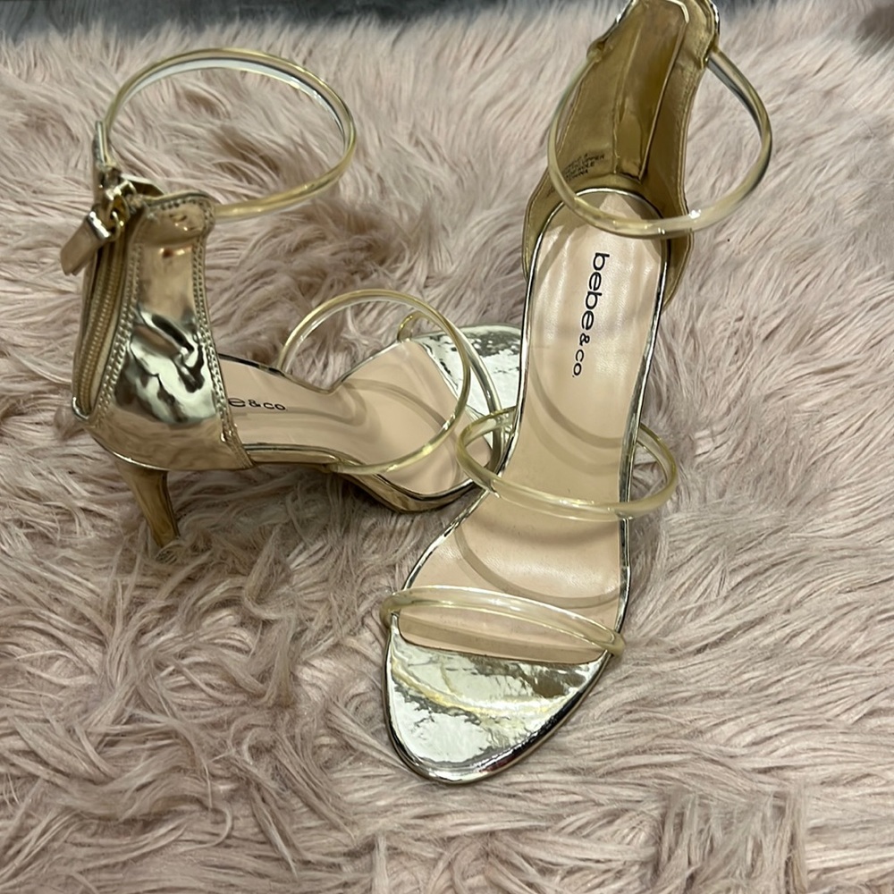 Gold and clear heel
